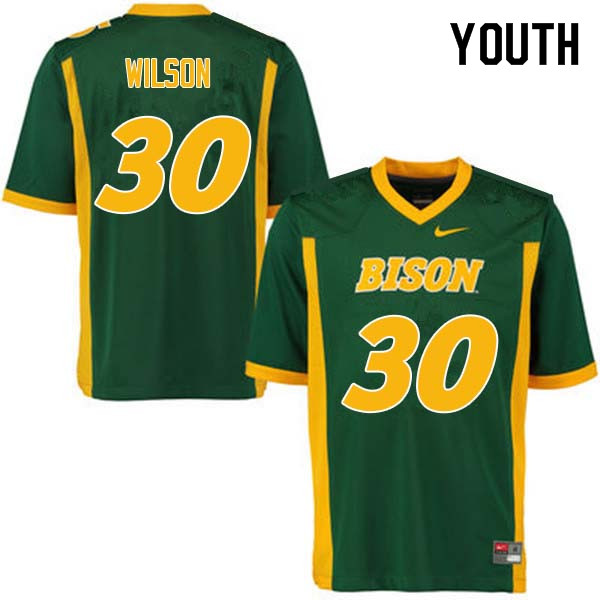 Youth #30 Seth Wilson North Dakota State Bison College Football Jerseys Sale-Green - Click Image to Close